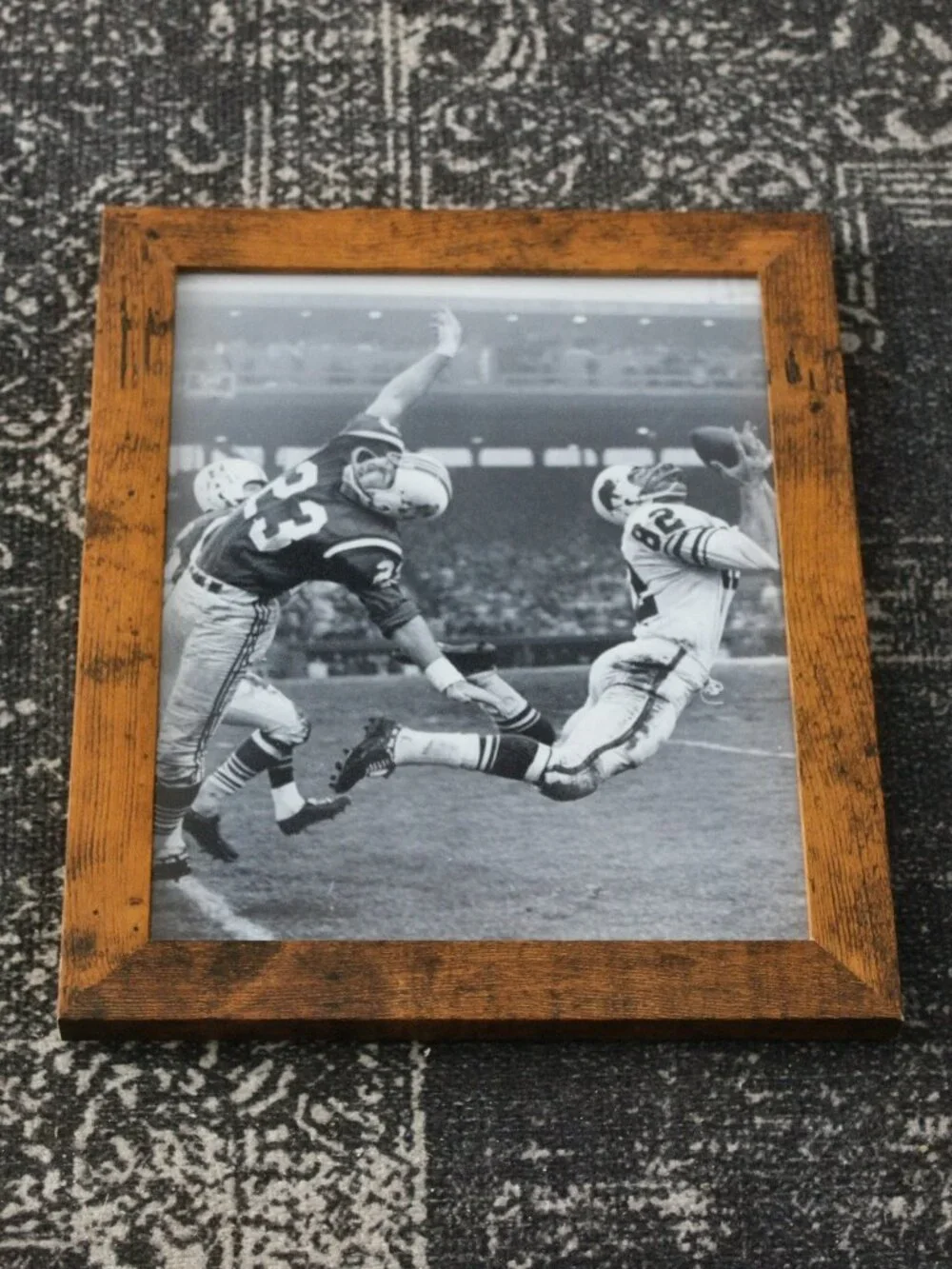 Vintage Football Action Catch Photo Print 8x10 Classic Sports Wall Decor Art